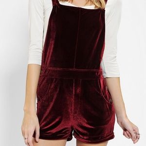 MINKPINK Trouble Maker Velvet Overall Shorts